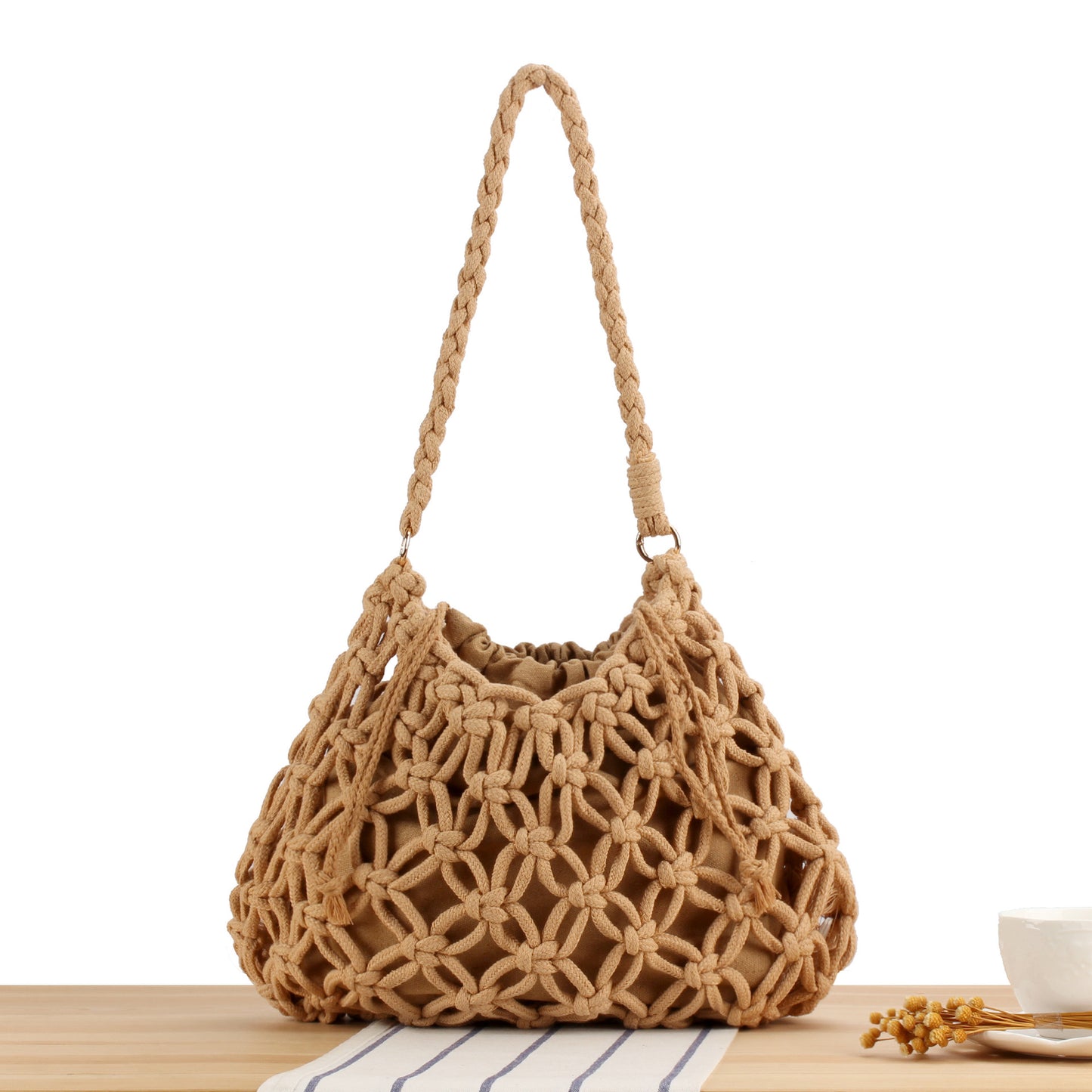 Handtasche mit Kunstvollem Makramee-Design Brehn