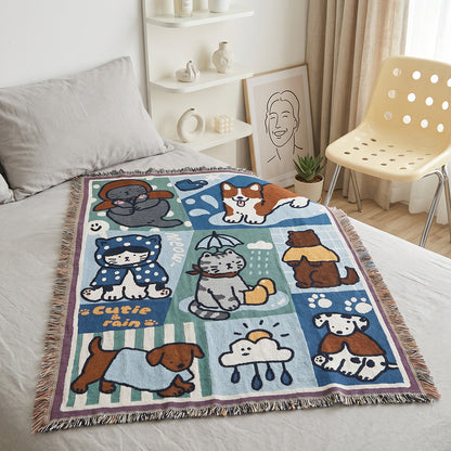 Verspielt Tiermotiv Wandteppich Wurfdecke