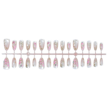 Glitzernde Kunstnägel mit floralem Design Brehn