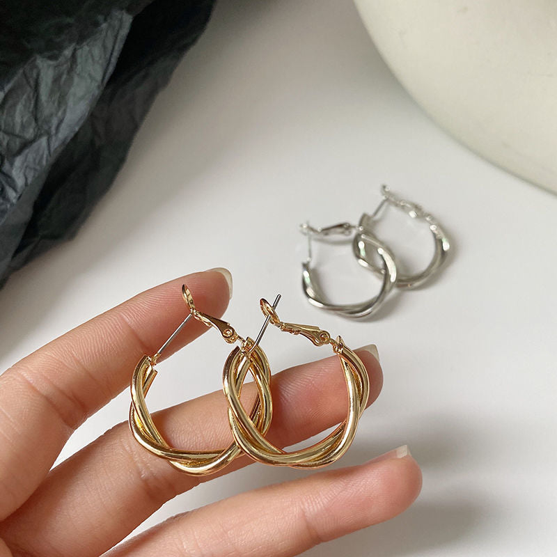 Elegante Spiral-Ohrringe Aus Hochwertigem Metall Brehn