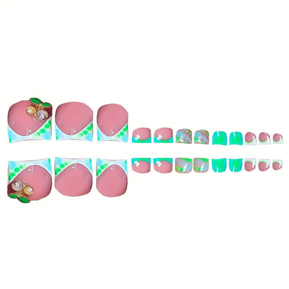 Künstlerisches, floral inspiriertes Press-On-Nagel-Set Brehn