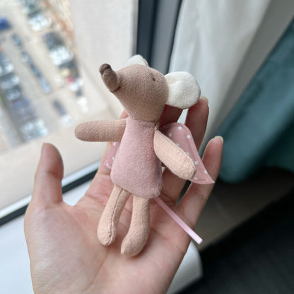Miniatur Leinen Maus Komforter Plüsch Schlüsselanhänger