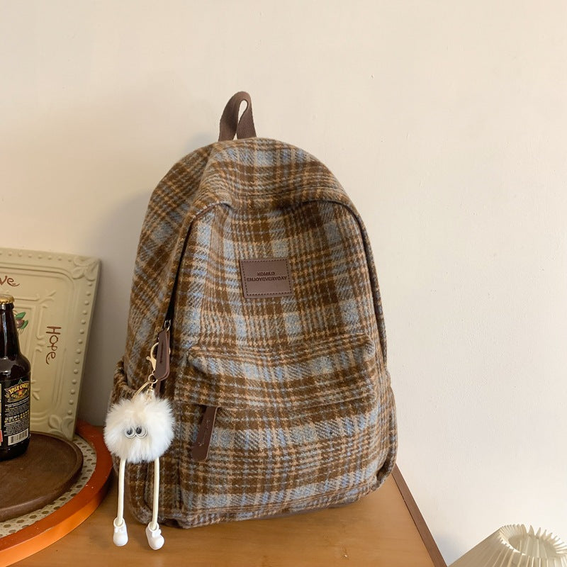 Gemütlicher karierter Schulrucksack Brehn
