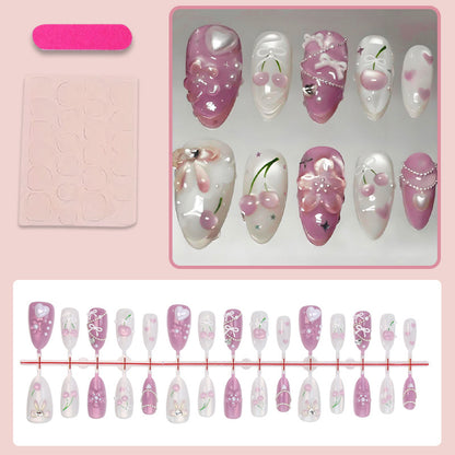 Kunstnagelset mit kreativen Herz- und Blumendesigns Brehn