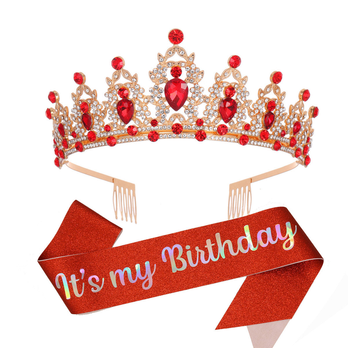 Damen Schwarz verzierte Tiara mit edlem Design Brehn