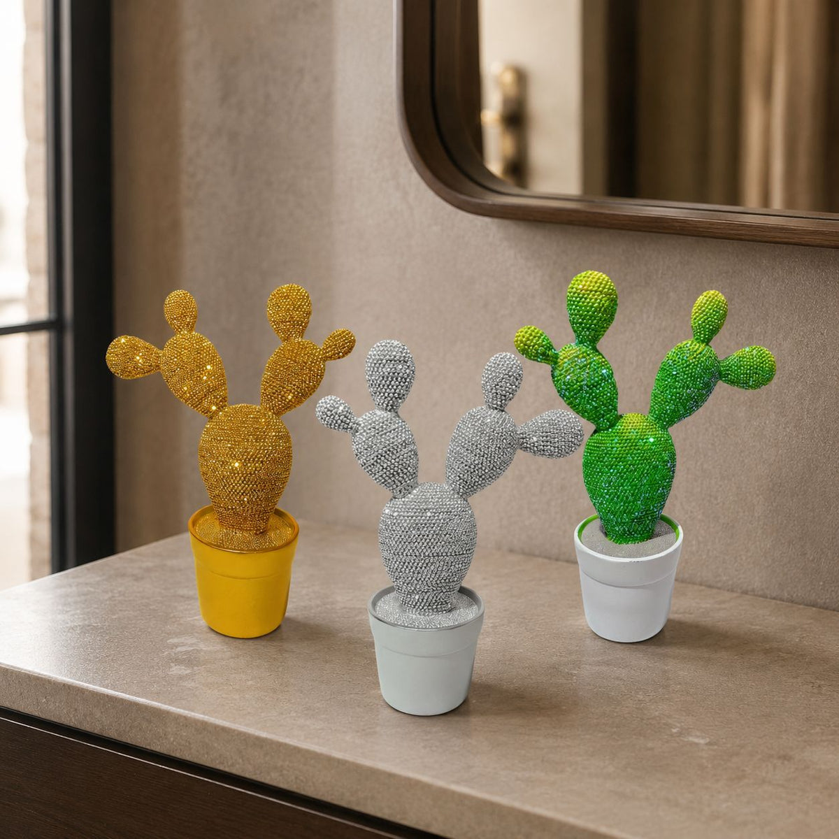 Glitzernde Kaktus Deko Figur Brehn