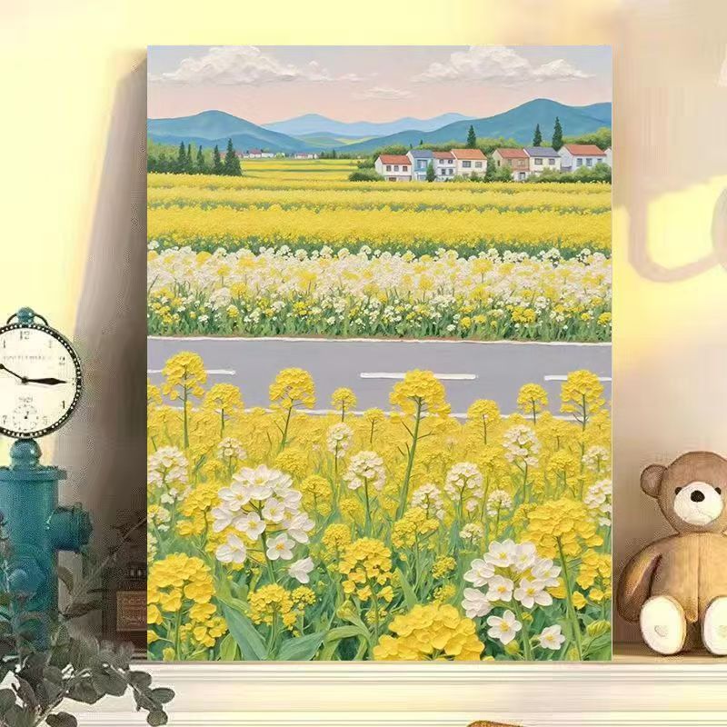 Landschaftsblumen Leinwand Kunst Druck Brehn