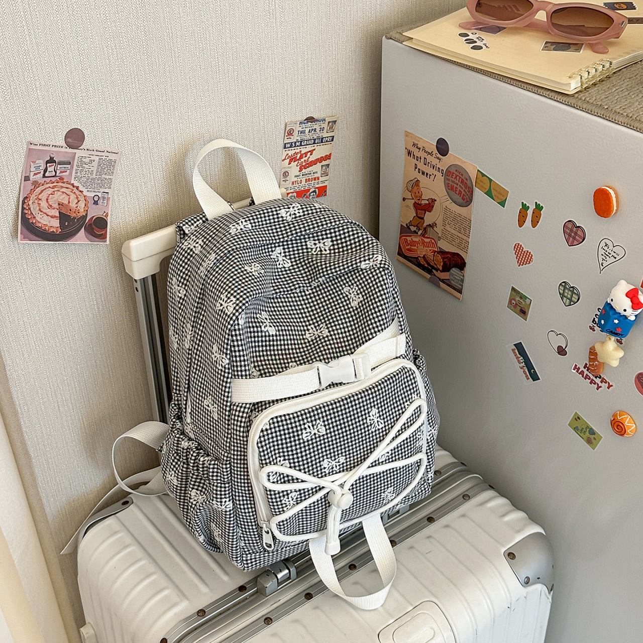 Niedlicher Gingham-muster Rucksack