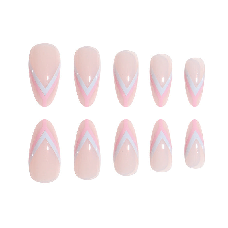 Elegantes geometrisches Press-On-Nagelkunst-Set Brehn