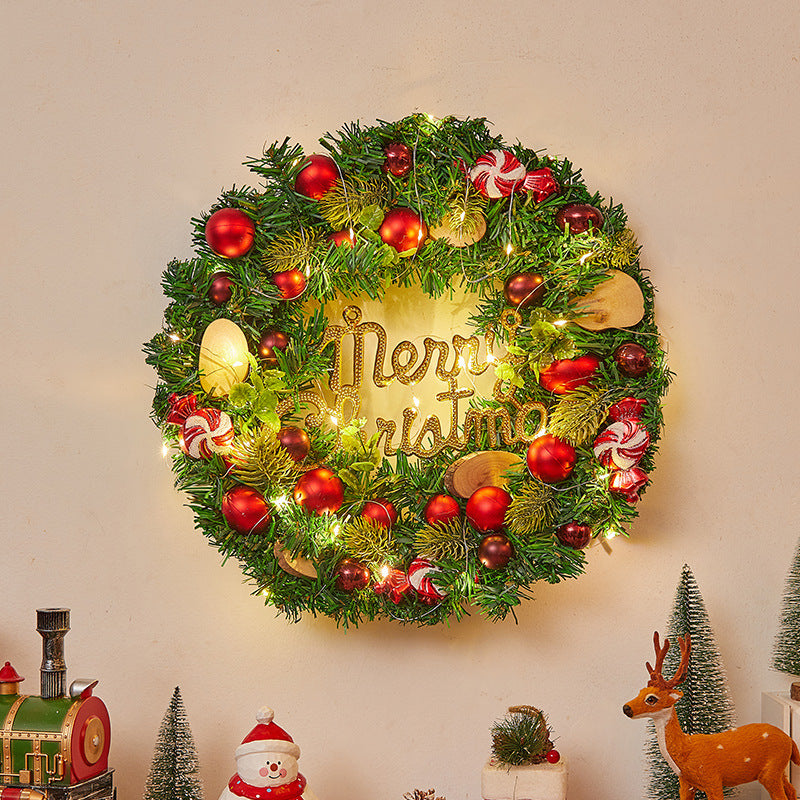 Festlicher Weihnachtskranz mit Lichtern Brehn