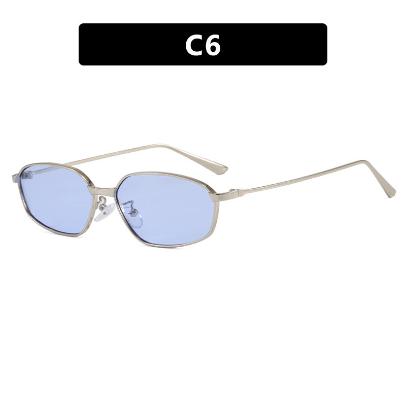Damen geometrische Sonnenbrille mit schützendem UV-Filter und minimalistischem Metallrahmen Brehn