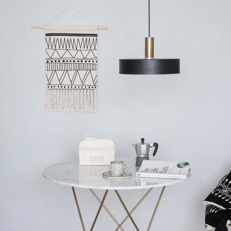 Gewebter Boho-Wandbehang mit Fransen und grafischem Ethno-Muster Brehn