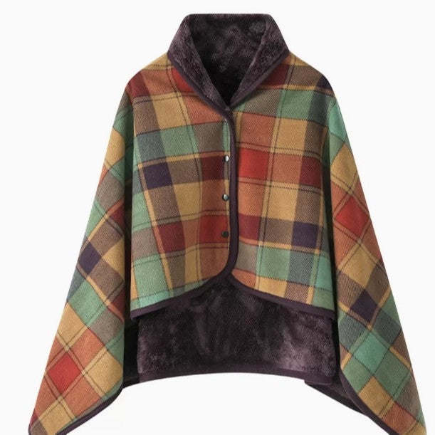 Damen Elegante und komfortable Fleece-Poncho-Decke Brehn
