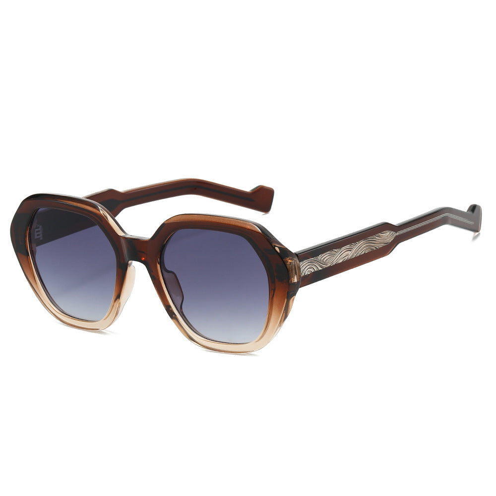 Damen elegante Sonnenbrille im modernen, achteckigen Design Brehn