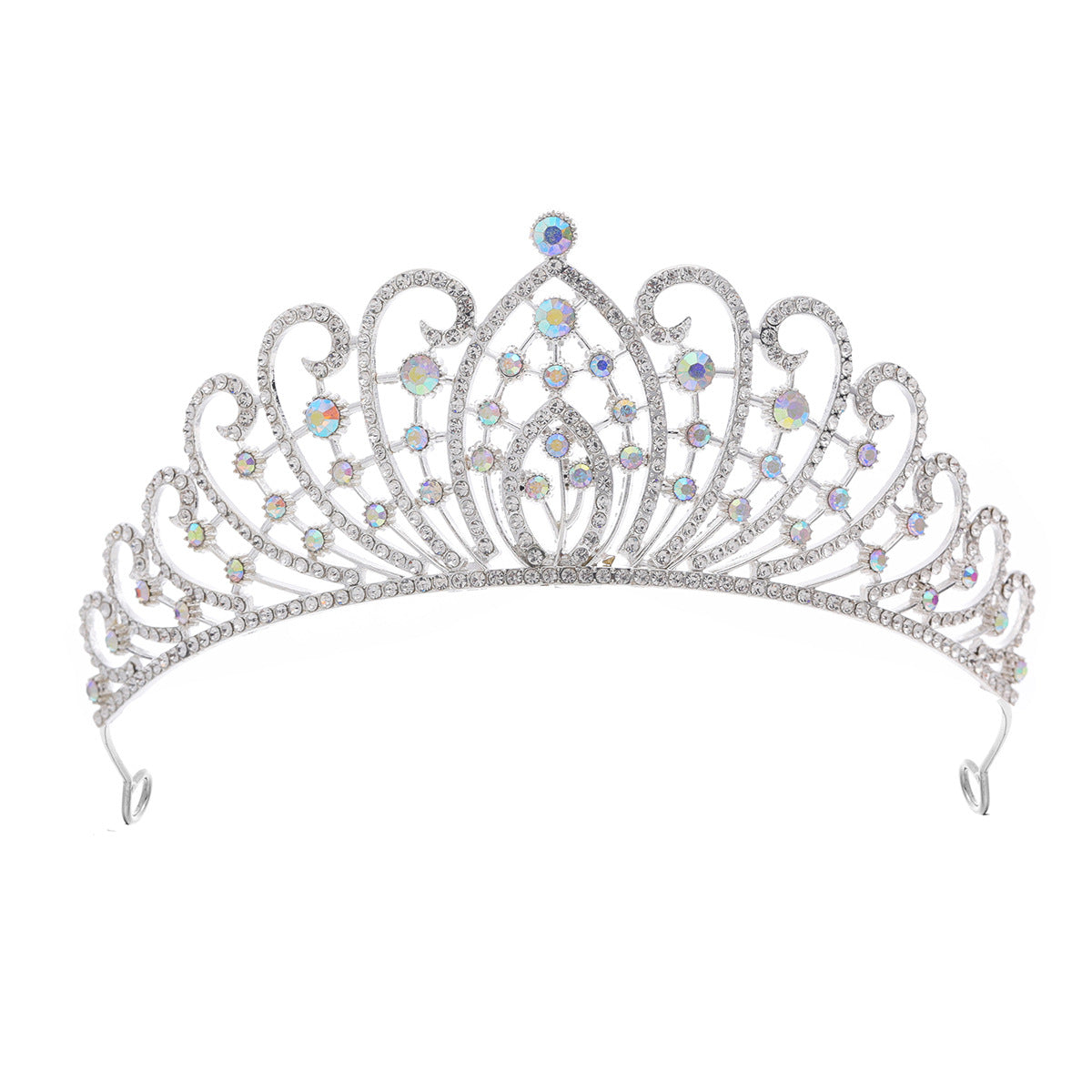 Damen Elegante Strass-Tiara mit floralen Details Brehn