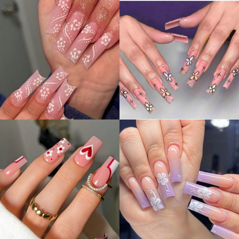 Künstlerische florale Ombre-Nagelspitzen Brehn