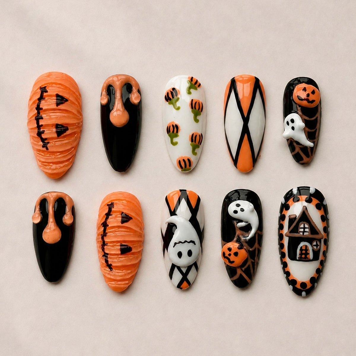 Kunstnagelset im Halloween-Design Brehn
