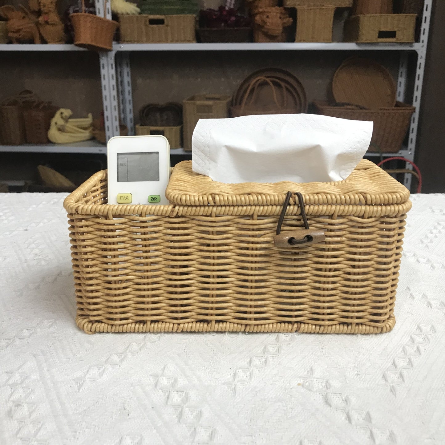 Damen Organizer Korb mit Taschentuchbox Brehn