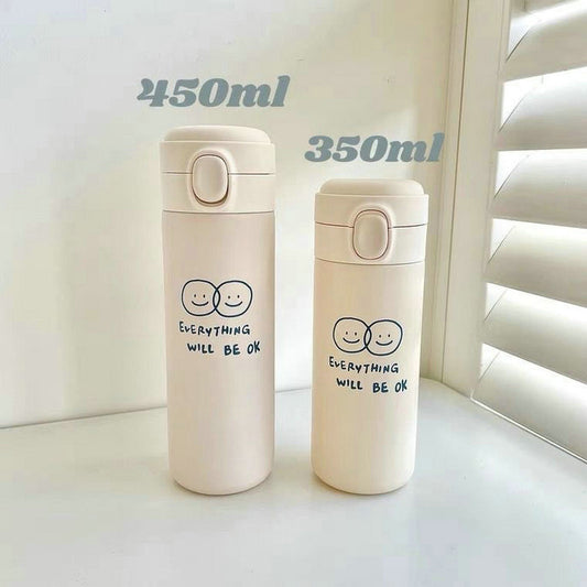 Damen Isoliertrinkflasche mit innovativem Sicherheitsverschluss und fröhlichem Motiv Brehn