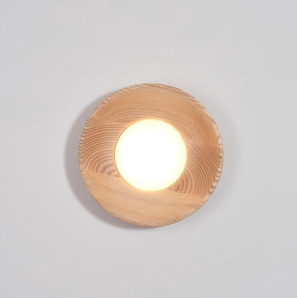 Moderne runde Holzdeckenleuchte