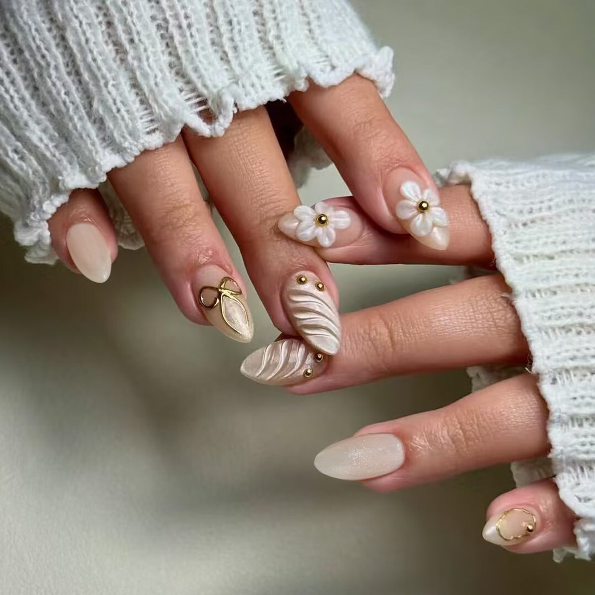 Floral und Künstlicher Press-On Nagel Set Brehn