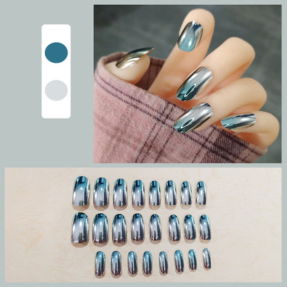 Metallic Ombre Druck-Nagel-Set