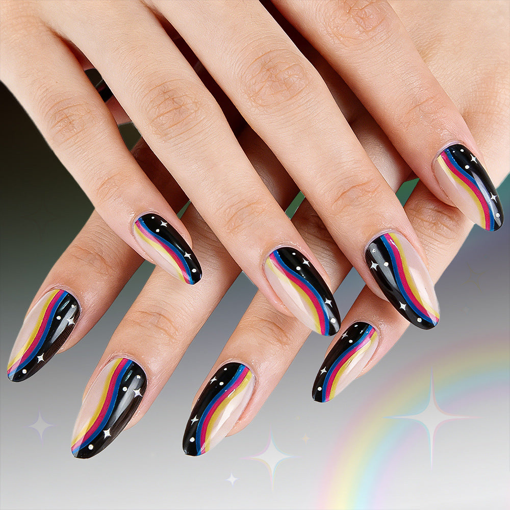 Künstlerisches Ombre Press-On Nageldesign Brehn