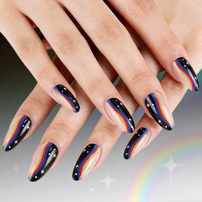 Künstlerisches Ombre Press-On Nageldesign Brehn