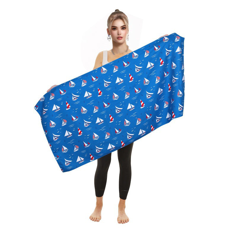 Damen Strandhandtuch mit buntem Flamingo-Muster Brehn