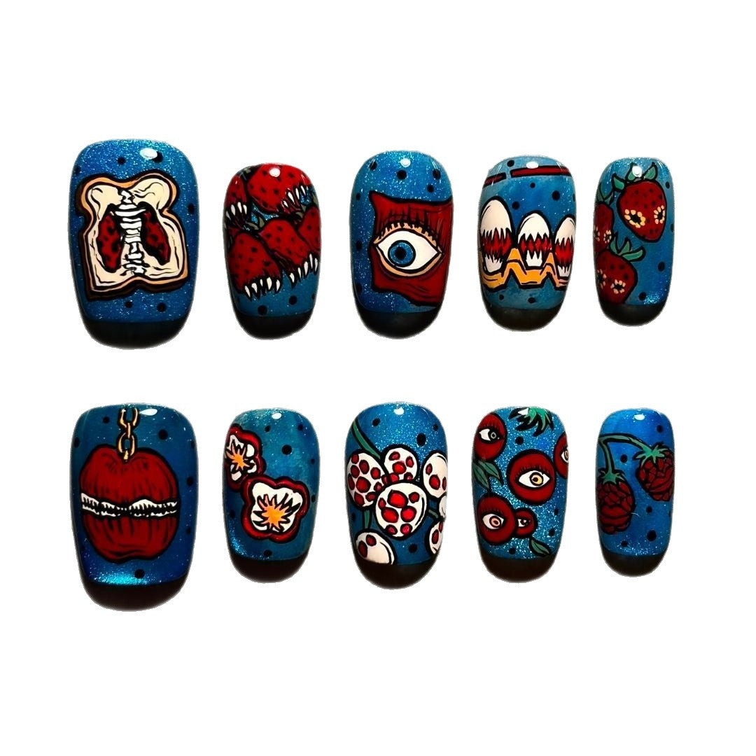 Künstlerisches Press-On Nagelkunst Design Set Brehn