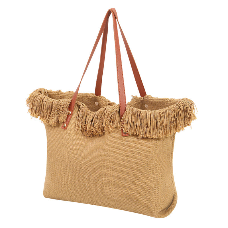 Strandtasche mit Auffälligem Fransenrand Brehn