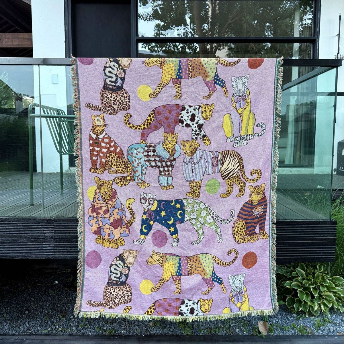 Künstlerische Tiermuster-Wurfdecke