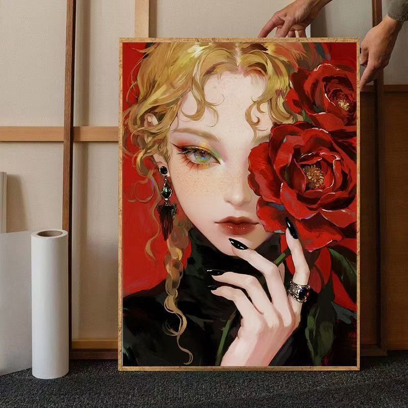 Zeitgenössische Florale Porträt Leinwand Kunst Brehn