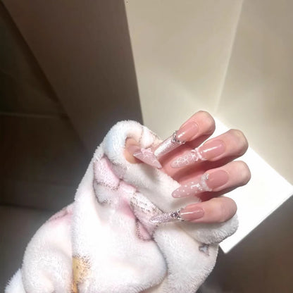 Crystal-Akzent Lange Stiletto Nagelverlängerungen