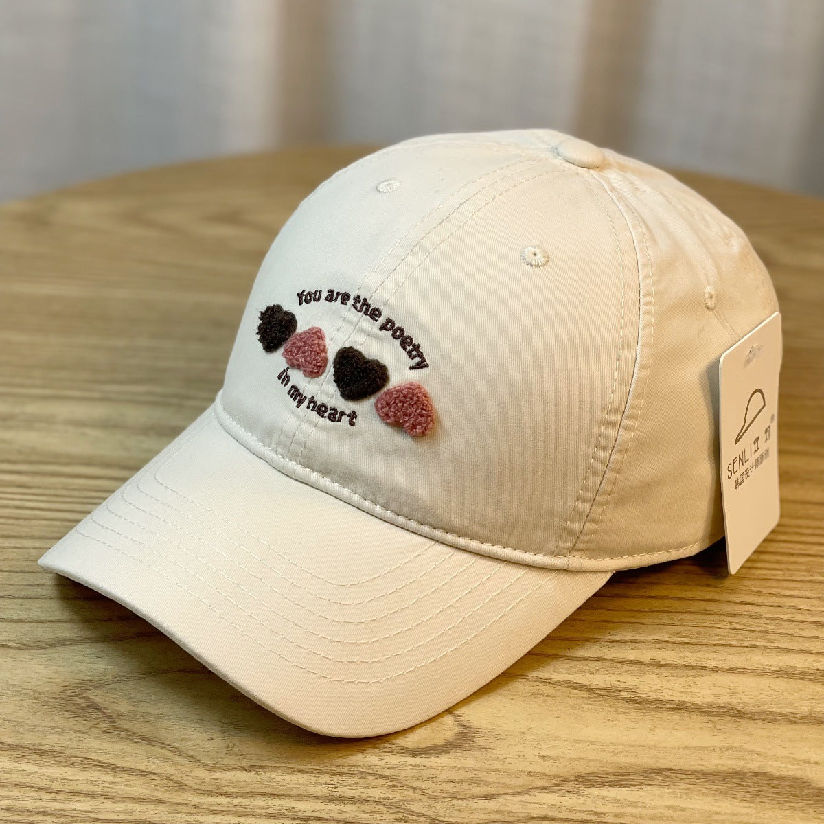 Damen bestickte Herzmotiv Baseballkappe Brehn
