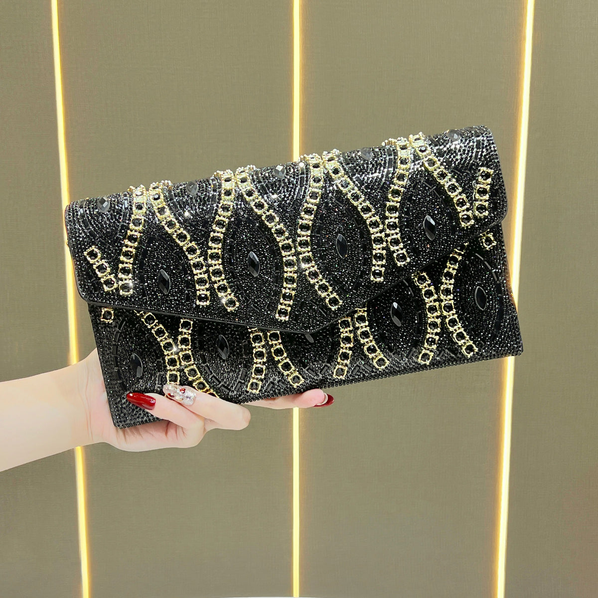 Dekorative Pailletten Abend Clutch