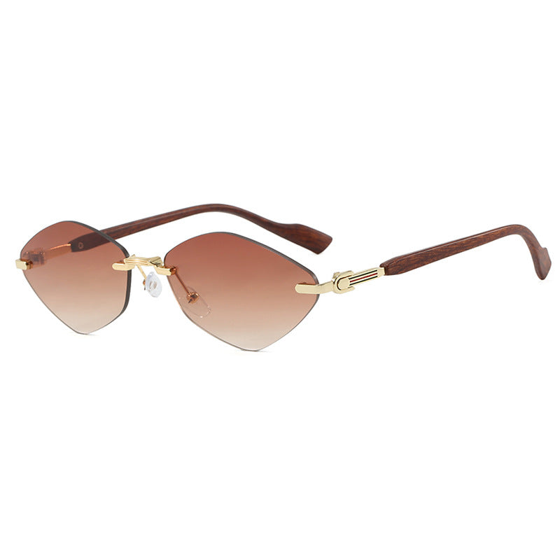 Damen geometrische Sonnenbrille mit luxuriösen Holzarmen und polarisierten Gläsern Brehn