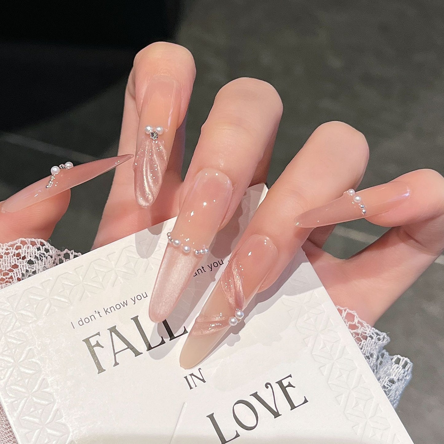 Elegante 3D dekorative Aufklebe-Nagelverlängerungen Brehn