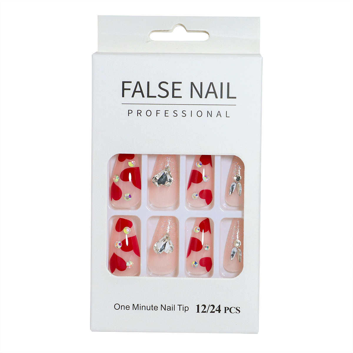 Dekorativer Press-On-Nagelset mit 3D-Akzenten Brehn