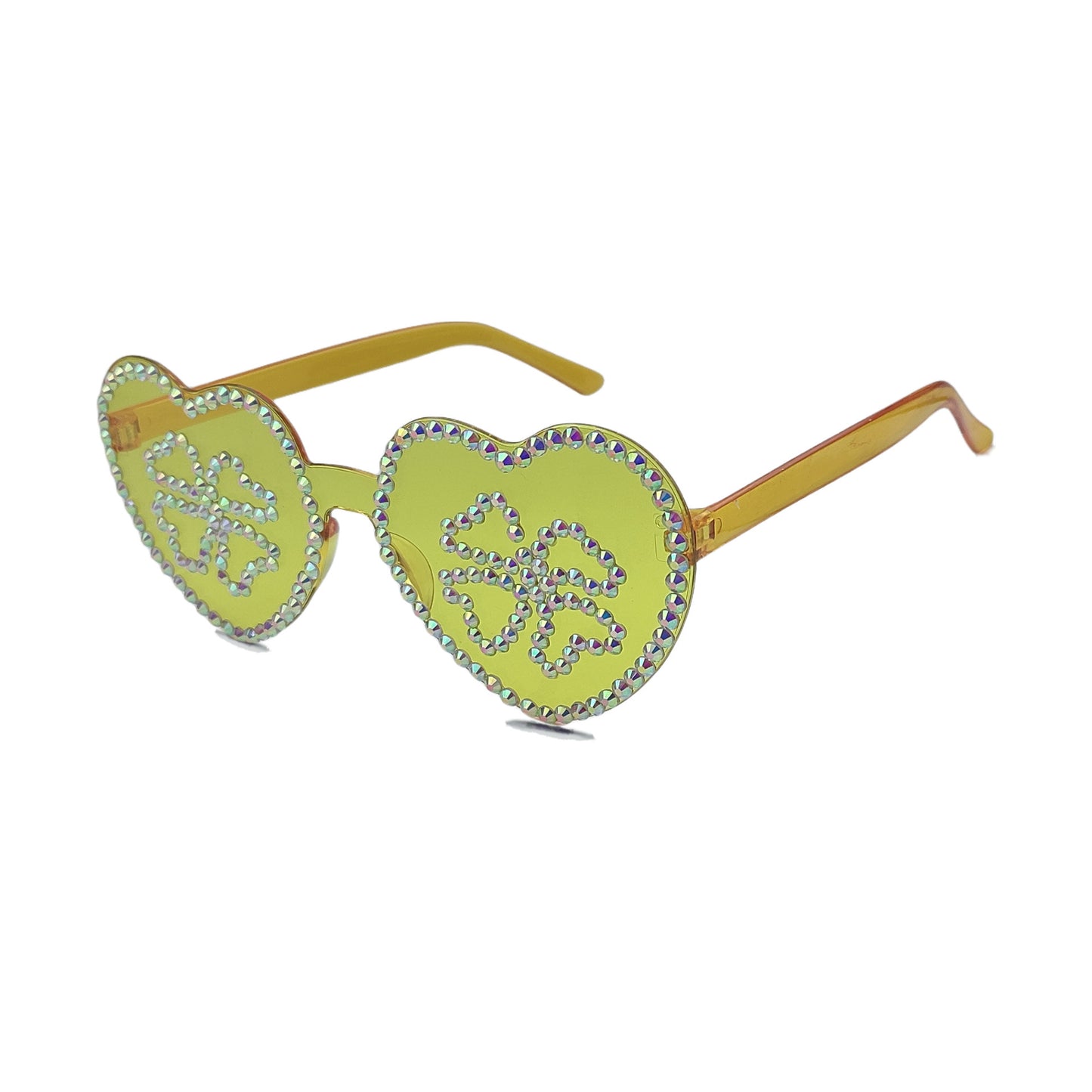 Damen Herzförmige Sonnenbrille mit funkelndem Strassmuster Brehn