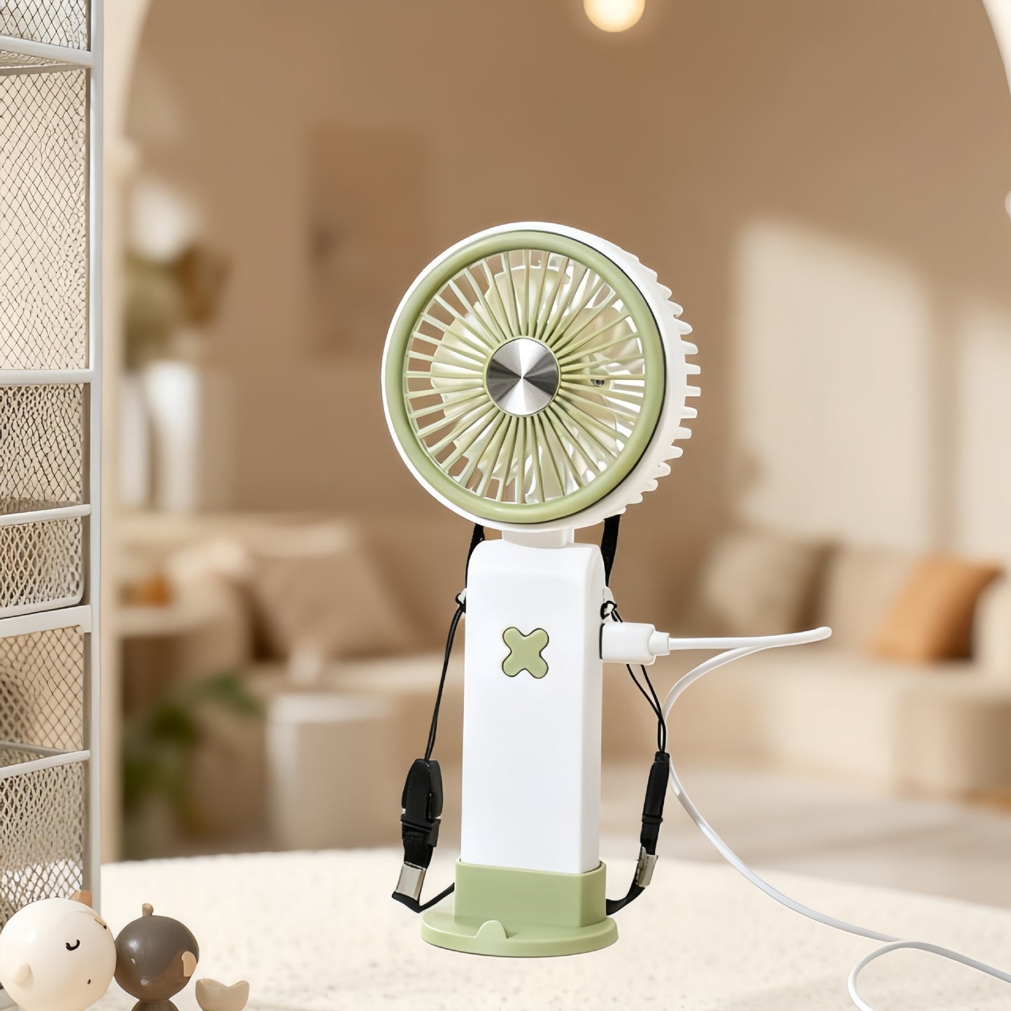 Unisex Tragbarer Handventilator mit flexiblem Hals und USB-Ladefunktion Brehn