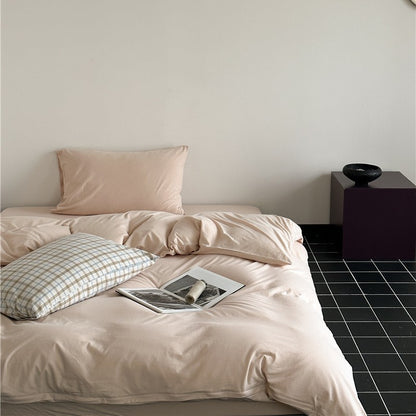 Minimalistisches Makosatin-Bettwäscheset mit extra-weicher Oberfläche und pflegeleichter Webung