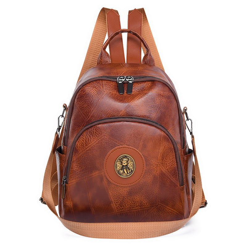 Vintage Stil Leder Rucksack