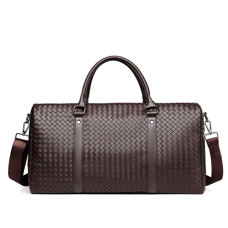 Woven Leather Weekend Duffle Brehn