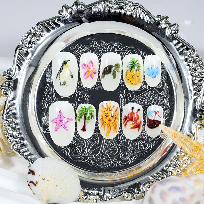 Kunstnagelset mit kreativen maritimen Motiven Brehn