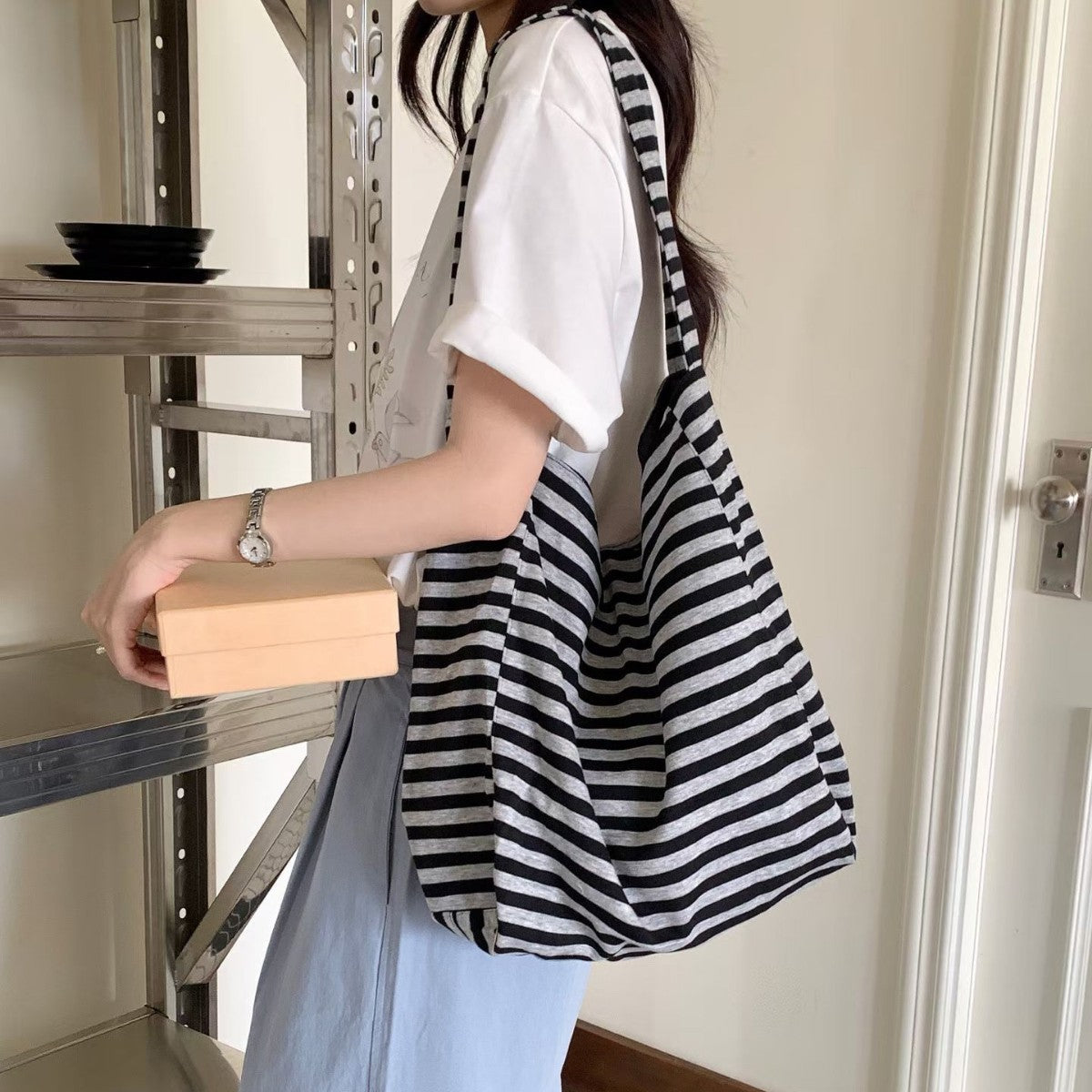 Lässige weiche Stoff Hobo Tasche