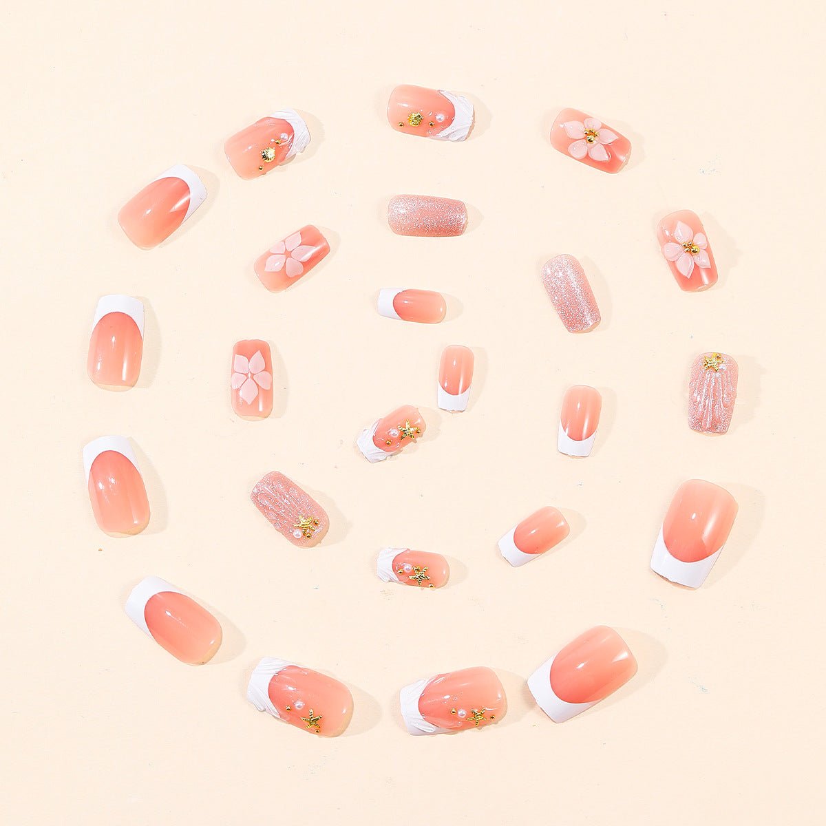 Künstlerische Blumen Acryl Nail Art Brehn