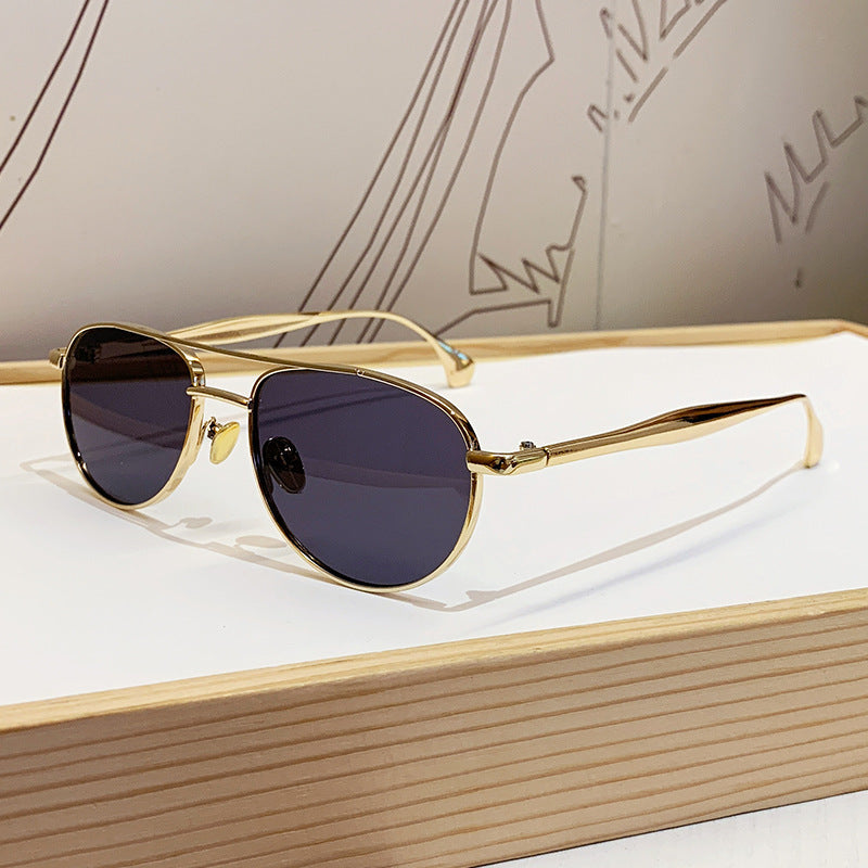 Damen modische Piloten-Sonnenbrille mit elegantem Goldrahmen Brehn
