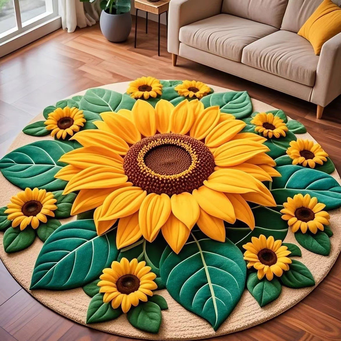 Florales Muster Plüsch-Teppich