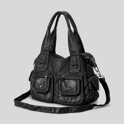 Multifunktionale Lederhandtasche
